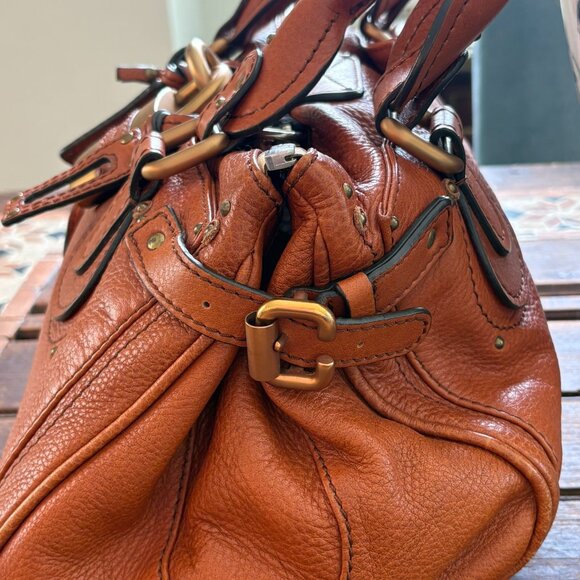 Chloe Vintage Paddington Satchel Calfskin Leather Ecureil Brown Medium - Picture 11 of 16